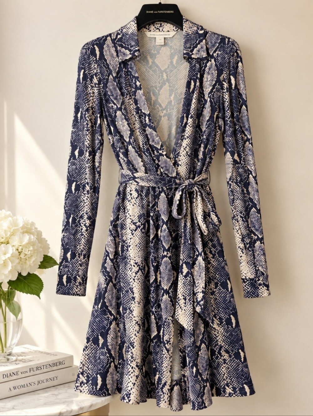 Diane von Furstenberg DVF New Jeanne Two Mini Silk Snake Wrap Dress 6